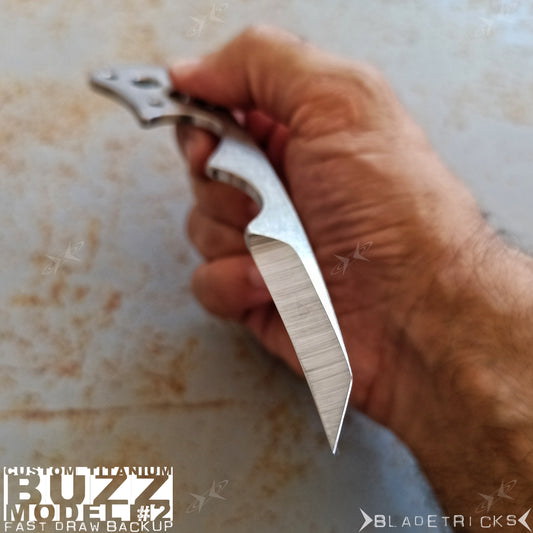 BLADETRICKS CUSTOM BUZZ#2 KNIFE, TITANIUM VERSION