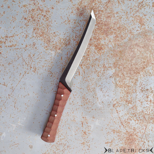 BLADETRICKS CUSTOM KADESH TANTO, NATURAL MICARTA