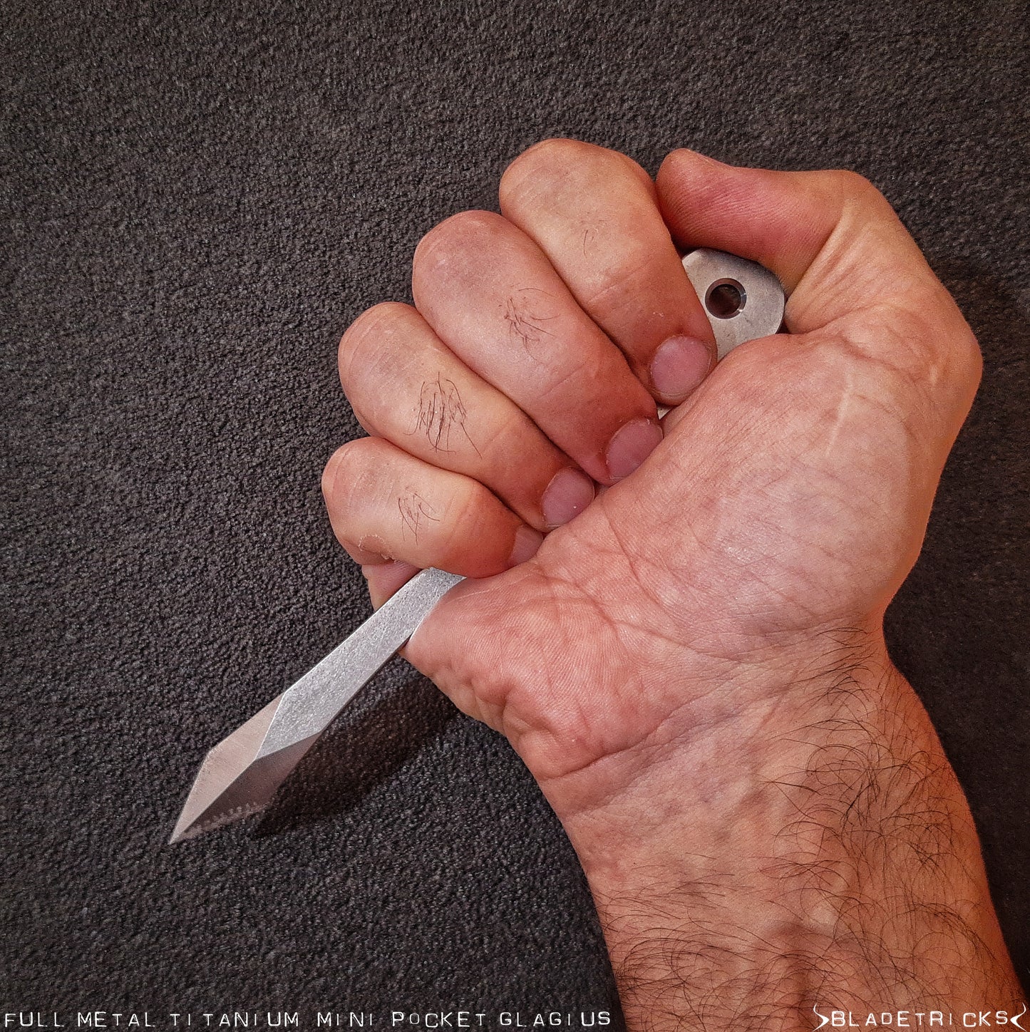 BLADETRICKS TITANIUM MINI POCKET GLADIUS, FULL METAL