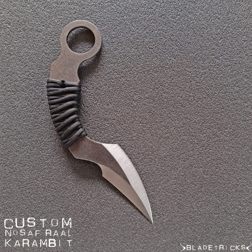 BLADETRICKS NOSAF RAAL KARAMBIT, DOUBLE EDGE, PARACORD