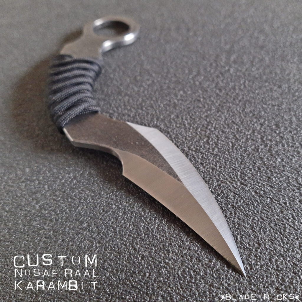 Pikal: N° 1 (?) Knife Fighting Technique? 17 Bladetricks double edge Nosaf Raal Pikal Karambit, cord wrapped
