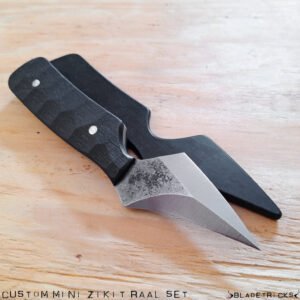 Small double edge pikal reverse grip knife and trainer