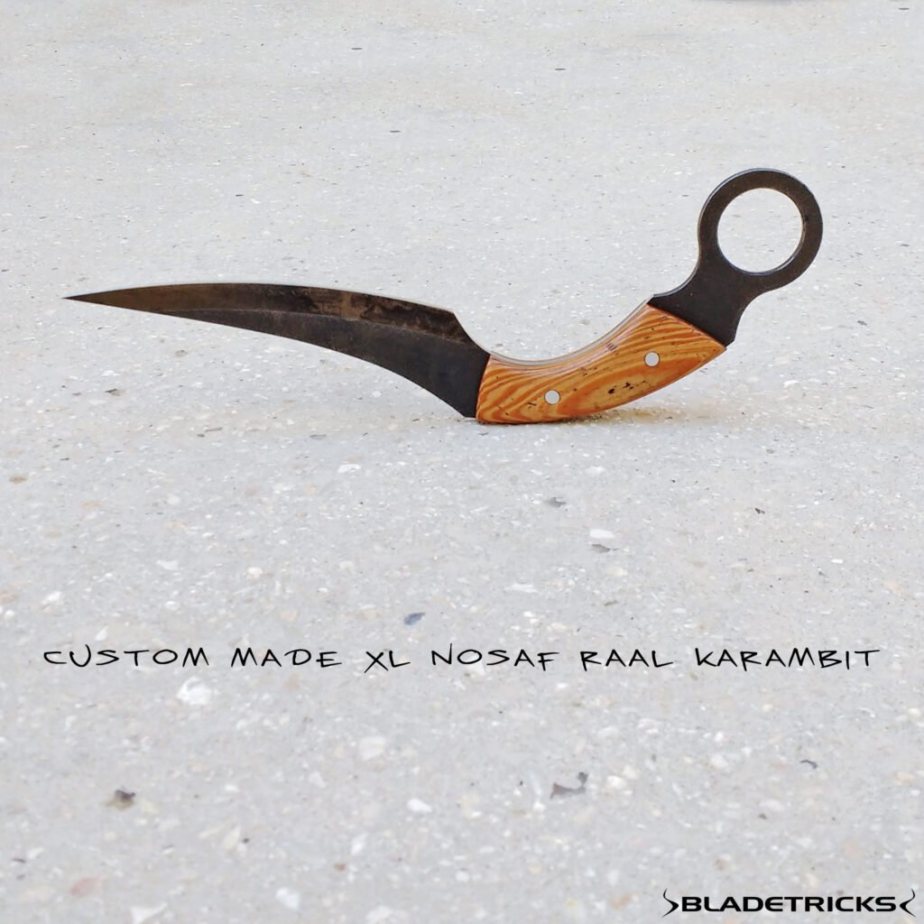 The HAPAK: A Karambit Built for the Home Front Command 2 Custom made XL Nosaf Raal Karambit fir wood aged scales by A.N. Nash