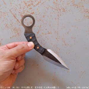 Bladetricks Diyuk Mini DOuble Edge Karambit Dagger, Black G10 & Copper